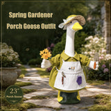 HALSHI Spring Gardener Porch Goose Outfit for 23 Inch Plastic Cement Goose Statue, Goose Outfit Clothes with Hat, Felt Tools & Flower for Outdoor Garden Yard Patio Art Decor