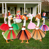 Bafeil Porch Goose Outfits, 8 Set Holiday Porch Goose Clothes for 17/19/23 inch Lawn Geese 4th of July Summer Halloween Christmas All Seasonal Patio Yard Garden Goose Statue Decor