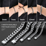 ChainsHouse Stainless Steel Cuban Chain Bracelet for Men 5mm 7.5inch Rapper Wrist Chain Bracelet