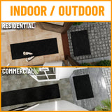 Ottomanson Hallway Runner Rug 2' x 6' Durable Non-Slip Mat with Scraper Pile for Indoor & Outdoor Use - Ideal for Kitchen, Entryway, Patio & Garage - High-Traffic Carpet, Black