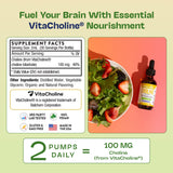 Choline Liquid Drops Supplement – Vegan, Gluten-Free, GMO-Free, Easy Absorption Formula – With Essential Nutrients for Brain Health and Vitality – Complements Inositol Supplements (Mixed Berry, 60 mL)