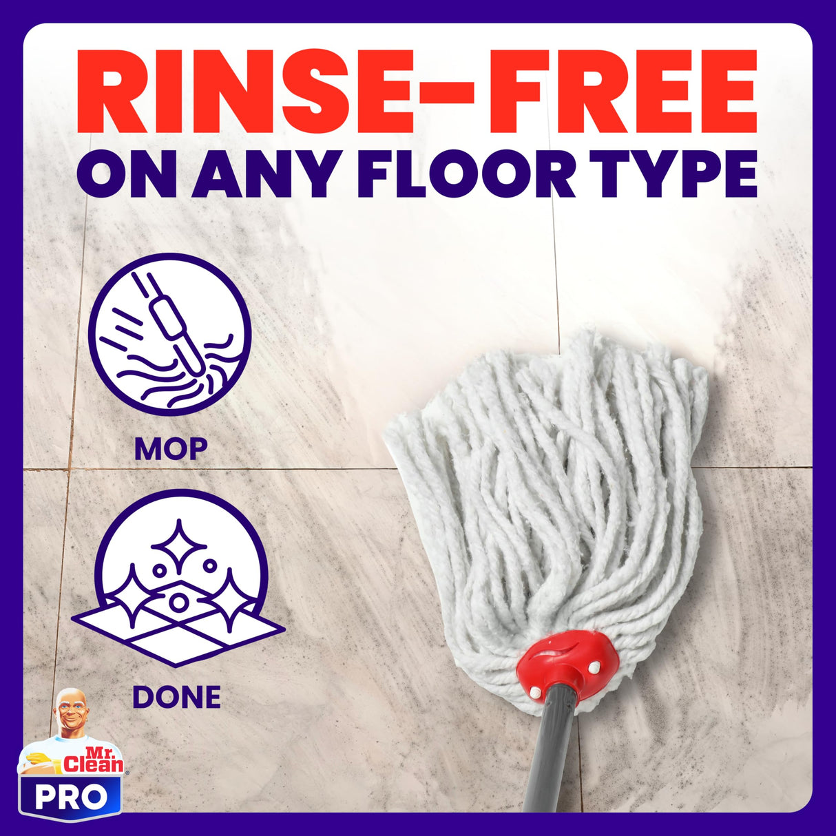 Mr. Clean PRO All Purpose Floor Cleaner, Bulk Liquid Concentrate for Cleaning Hardwood, Tile or Terrazzo Floors, Commercial Use, 1 gal (Case of 3)