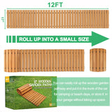 RELIANCER 12' Wooden Garden Pathway,Outdoor Roll Out Cedar Straight Walkway,Patio Path Decorative Garden Boardwalk Walkways,Weather-Resistant Roll Up Beach Wood Road Floor,Wedding Party Pathways