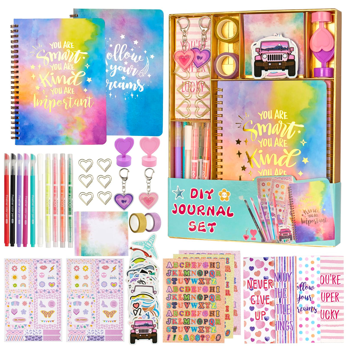 OIHEW DIY Journal Kit for Girls/Teen/Tween, 2 PC Stationery | Scrapbook | Diary | Journaling Art Crafts Supplies Set, Christmas | Birthday Gift for 8 9 10 11 12 13 14 Year Old Girl Ideas