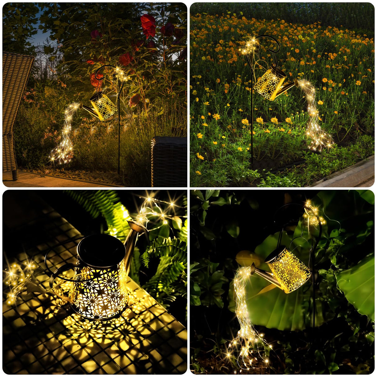 SRNPMIU Solar Watering Can Light, Solar Outdoor Decorative,Garden Decor Lights for Yard, IP65 Waterproof Hanging Lantern Landscape Lights, Garden Gifts for Mom, Grandma Women Birthday