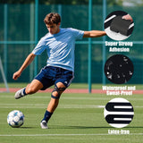 Vernargoo Precut Kinesiology Tape for Knees,24 Pcs – Elastic Knee Support & Stability, Pain Relief – Waterproof, Breathable, Hypoallergenic Athletic Tape (Black)