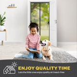 Hands-Free Magnetic Screen Door, Heavy Duty Fiberglass Self Sealing Screen Door Mesh Protector, Pet & Kid-Friendly, Stay-Open Buckle Keeps Bugs Out While Nature in, Fits Door Size (39.4" x 82.7")