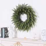 24" Lifelike Touch Artificial Cedar Wreath for Front Door Christmas Decor