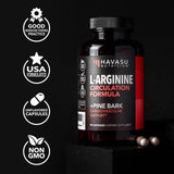 L-Arginine 1800mg and Pine Bark Extract 100mg - Nitric Oxide Supplement for Men - Performance Supplement for Men's Health - 90 Count - Endurance, Recovery Support - Vegan, Non-GMO Capsules