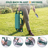 AUROPEAK 2-in-1 Garden Kneeler and Seat, Adjustable Garden Stool with Thickened Pad & Handles, 7-Level Height Adjustment, Foldable 420lbs with 2 Tool Bags for Seniors Gardening Outdoor Use