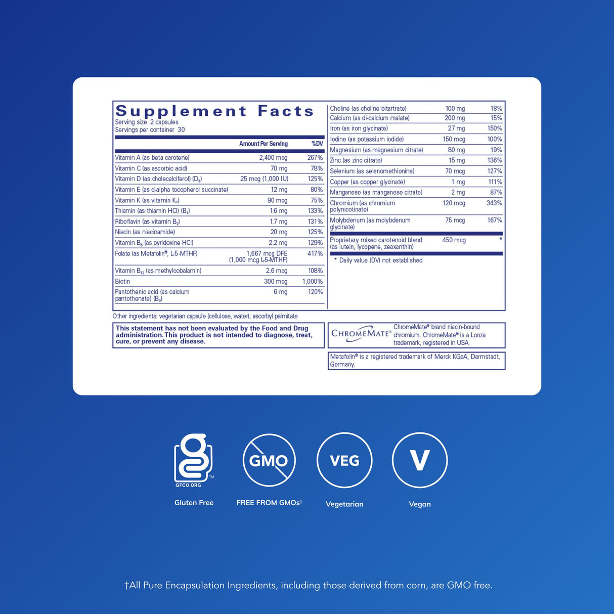 Pure Encapsulations Women’s Nutrients - Multivitamin & Mineral Complex for Women - Essential Daily Support for Energy, Hormones & Cellular Health* - 60 Capsules