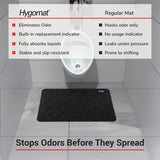 Hygomat Disposable Urinal Mats, Time Monitor, Non-Slip Adhesive, Case of 6, Charcoal, Made in the USA