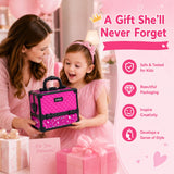 59 Pcs Kids Makeup Toys Kit for Girl, Non-Toxic Real Washable Pretend Set