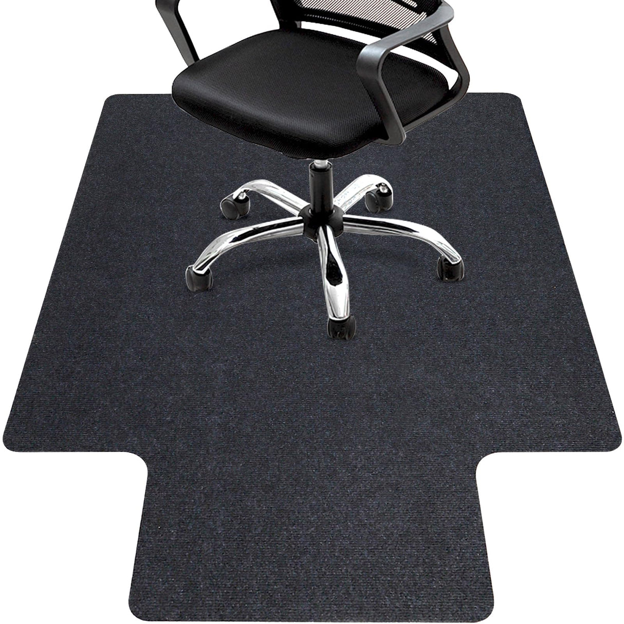 HomeMall Hardwood and Tile Floor Office Chair Mat, 48" x 36" Computer Gaming Rolling Chair Mat, Non-Slip Low-Pile Floor Protector, Under Desk Mat for Rolling Chair, Black Lip