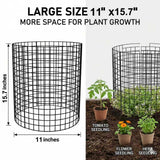 3Pack 17x14 Inch Green Coated Galvanized Wire Plant Protectors, 9Pcs Mesh Cloches with Stakes & Zip Ties, Chicken Wire Cage for Rabbits Squirrels Chickens, Garden Vegetable Seedling Protection
