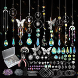 600 PCS DIY Suncatcher Kit Crystal Suncatchers for Windows Hanging Sun Catcher Kits for Adults Hanging Prism with Rainbow Maker for Indoor Window Garden Christmas Tree Decor Wedding Home