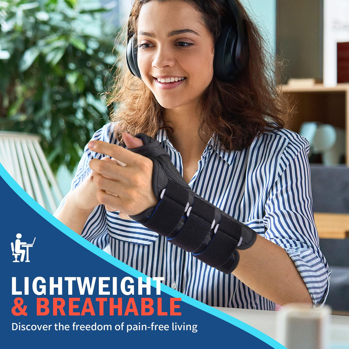 FEATOL 2 Pack Wrist Brace with Thumb Spica Splint for De Quervain's Tenosynovitis, Carpal Tunnel, Tendonitis, Arthritis-Thumb Brace for Pain Relief-Left And Right Hand-Medium/Large