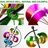 Large Metal Wind Spinner for Garden and Yard – 63 Inch Kinetic Outdoor Sculpture with Dual Direction 360° Spinning Blades – Weather Resistant Moons Yard Art Decor for Patio, Lawn, and Porch