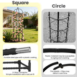 2 Pack 70.87" Garden Obelisk Trellis for Climbing Plants, Pyramid Design for Roses, Clematis, Jasmine, and Vegetable Vines, Indoor & Outdoor Use, Black