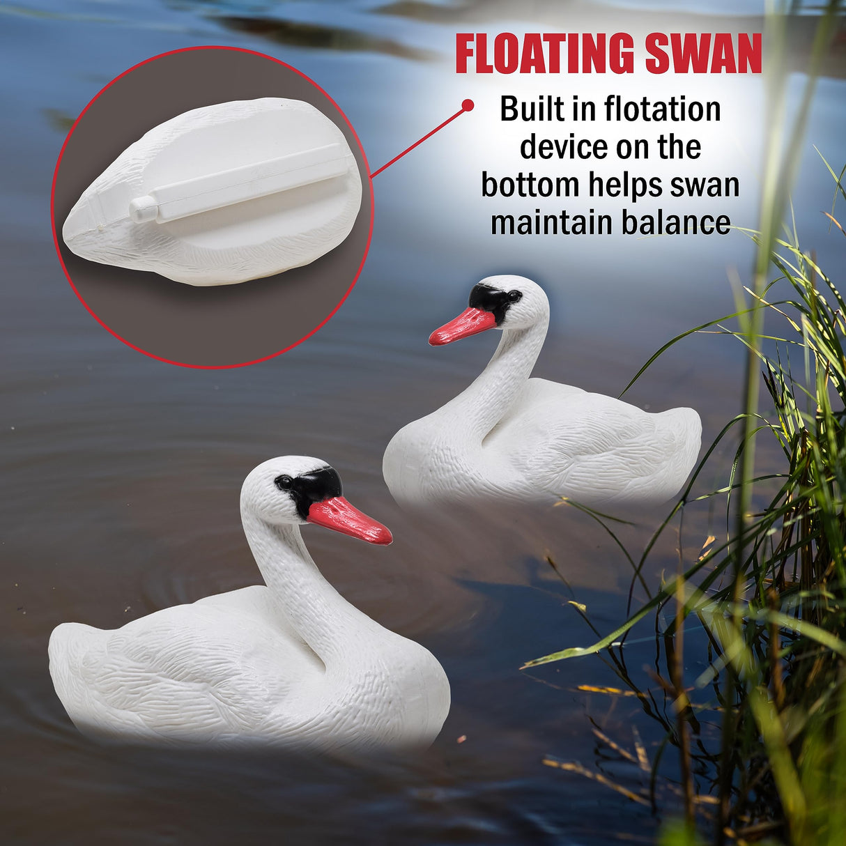 Swan Decoys for Geese | Floating Swan Decoy for Pool, Pond & Lake