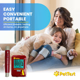 PetTest Glucose Monitoring System | Blood Sugar Check Kit for Dogs & Cats - Full Kit Includes 25 Test Strips, 25 Lancets, Red Dot Lancing Device, Glucose Meter, Carrying Case | Pets Diabetic Supplies