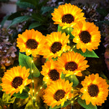 KOOPER Solar Lights Outdoor Garden Decor - Upgraded 3 Pack Solar Garden Lights with 9 Bigger Sunflower Lights, Solar Flowers Outdoor Waterproof for Flower Bed Yard Decor, Gift for Women Mom Grandma