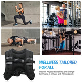 ZELUS Weighted Vest, 6lb/8lb/12lb/16lb/20lb/25lb/30lb Weight Vest with Reflective Stripe for Workout, Strength Training, Running, Fitness, Muscle Building, Weight Loss, Weightlifting, Black(25 lb)