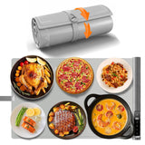 Food Warming Mat | Max Temp 248℉,Electric Warming Tray with Timer and 8-Level Adjustable,Fast Full-Surface Heating Mat for Food with Child Lock,Roll-Up & Portable Silicone Food Warmer for Buffet Party