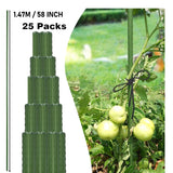 Xiny Tool Garden Stakes, 25 Pack Steel Plant Garden Tomato Stakes with Plastic Coat for Climbing Plants (25 Pack 58 Inch)