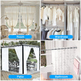 TEECK Shower Curtain Rod, 32-80 inch Adjustable Spring Tension Curtain Rod, Never Rust Anti-Slip Shower Curtain Rod for Bathroom, No Drilling, Never Collapse, Easy to Use, Silver