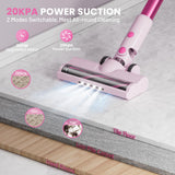 viyawise Cordless Vacuum Cleaner - Pink Vacuum for Home with 80000 RPM High, 8-in-1 Lightweight Stick Vacuum, Rechargeable Battery, Up to 40 Mins Runtime, for Carpet and Hard Floor Pet Hair (Pink)