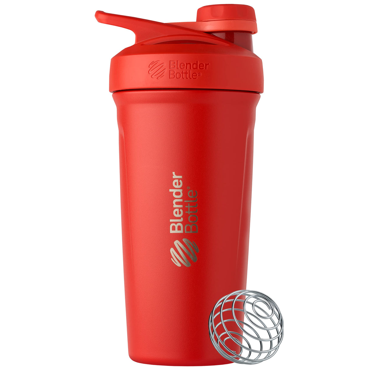 BlenderBottle Sport Twist Insulated Stainless Steel Shaker Bottle with Wire Whisk, 24-Ounce, Red – Protein Shakes & Hydration for Athletes & Fitness Enthusiasts, Easy Mixing, Keeps Drinks Cold, Twist Cap