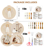 4 Set Nativity Scene Embroidery kit, Christmas Cross Stitch Kits, Beginner Embroidery Kit for Adults, DIY Embroidery Kit for Decor Home Room(Christmas Embroidery C 4 Set)