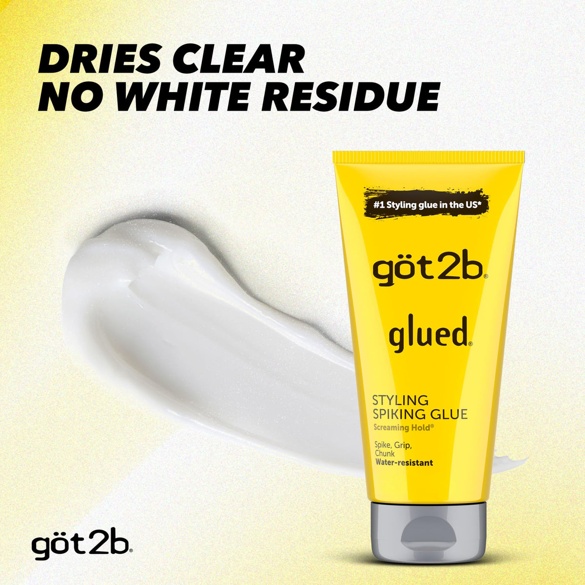 Got2B Glued Styling Spiking Hair Gel, 6 oz tubes - 2 + Travel 1.25 oz tube
