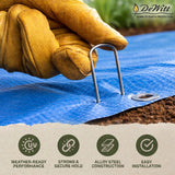 DeWitt 6 Inch U-Shaped Rounded Top Steel Anchor Pins, Garden Staples for Weed Barrier, Mats, Tarps, Garden, & Outdoor Landscaping, 100 Count, Silver