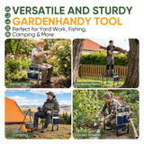 TITIUNCLE Garden Kneeler and Seat, Heavy Duty Anti-Tip Foldable Gardening Stool Bench Kneeler with Widened Thicken Kneeling Pad & Tool Bag, Gardening Gifts for Seniors, Gardeners, Women, Men, Fathers