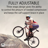 ROXOFIT Torn Calf Muscle Brace Strain Wrap for Calf Tear, Shin Splint Pain Relief - Adjustable Tibia Neoprene Support Compression Sleeve for Men and Women