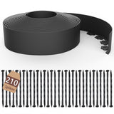 ESOHOT 4 inch Tall Landscape Edging Kit 120FT Garden Edging with 210 Spikes for Lawn Edging and Flower Beds (Black, 120FT)