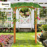 Outsunny 90in Wood Garden Arbor Arch with Trellis Wall Decor for Party