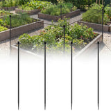 Garden Stakes for Netting, Heavy Duty Metal Garden Poles for Netting Support, Black Powder Coated Steel Frame for Fencing, Plant & Crop Protection(4 Pack,6.8 ft)