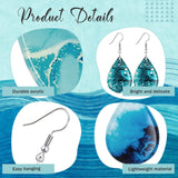 Loetere 16 Pairs Acrylic Ocean Summer Earrings for Women Beach Teardrop Hawaiian Tropical Dangle Earrings Bulk Gift Jewelry(Ocean)
