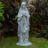 VChymm Virgin Mary Praying Statue 31.49 Inch Tall Outdoor Garden Religious Garden Outdoor Yard Patio Deck Home Entryway Hallway Sculpture Magnesium Oxide Stone （Grey Virgin）