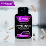 Nattokinase Supplement Capsules 5000 FU, Third-Party Tested Nattokinase – Enzymes from Japanese Natto – Daily Wellness Support – 120 Count