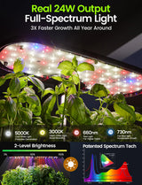 LETPOT Hydroponics Growing System, 12 Pods Indoor Herb Garden Kit with 24W LED Grow Light, 5.5L Water Tank & 16" Adjustable Height, Smart Indoor Gardening System for Kitchen, Home & Gift