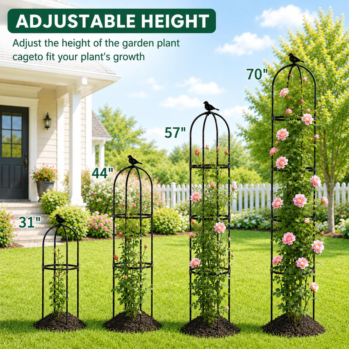 OTOSUNNY 2 Pack 6 ft Garden Obelisk Trellis for Climbing Plants Outdoor