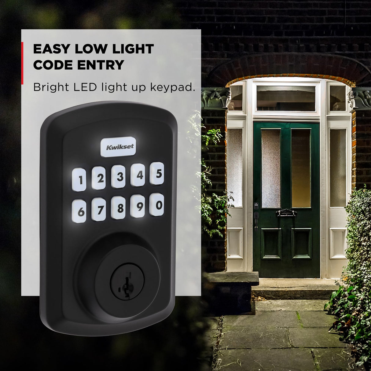 Kwikset Powerbolt 250 10-Button Keypad Matte Black Transitional Electronic Deadbolt Door Lock, Featuring Convenient Keyless Entry, Customizable User Codes and Auto-Locking
