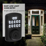Kwikset Powerbolt 250 10-Button Keypad Matte Black Transitional Electronic Deadbolt Door Lock, Featuring Convenient Keyless Entry, Customizable User Codes and Auto-Locking