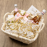 Mefleet 2 LB Crinkle Cut Paper Shred Filler White & Gold Crinkle Shredded Paper for Gift Box - Gift Basket Bag Filler - Grass Cushion Stuffing for Christmas Holiday Packaging Wrapping