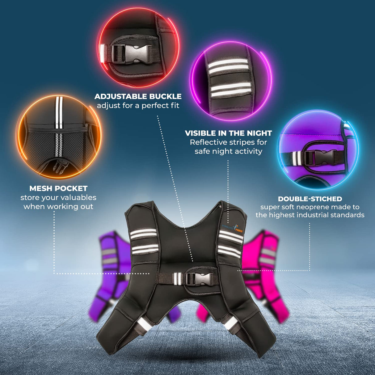 Weighted Vest 6lb, 10lb, 12lb, 25lb, 35lb, 45lb, 60lb Removable Iron Weights for Men and Women Workout for Calisthenics and Fitness Sport Training (Purple, 12 LB)