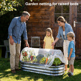 2 Pack Garden Netting for 4×2 FT Raised Beds, Fine Mesh Insect & Bird Barrier with Drawstring, Garden Bed Cover for Vegetables, Flowers & Herbs